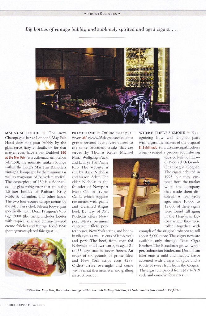Robb Report May 2011 El Sublimado
